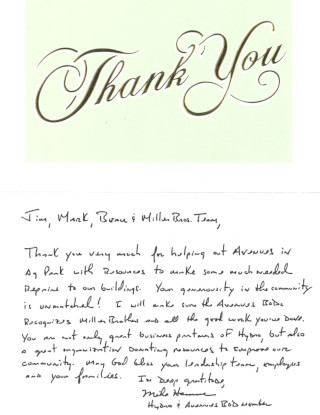 Thank You note